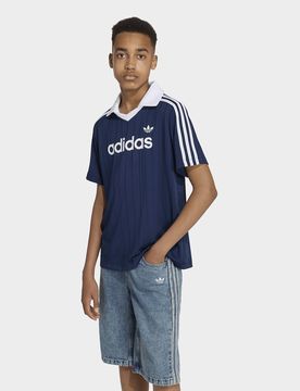 Polo Ampia Pinstripe - Blu, blu blu Bambino taglia 9-10Y