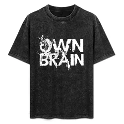 Own Brain - White T-Shirt Plus Size Summer Short Sleeve T-Shirt