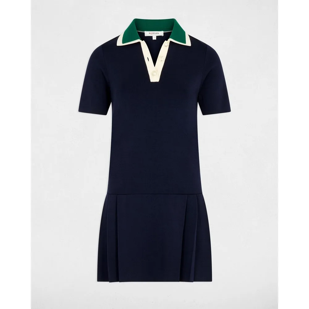 Vestido corto con cuello polo - Morgan - FashionsVida