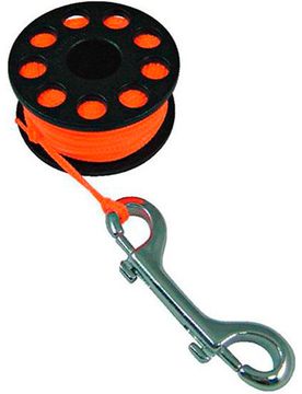 Carrete guia con mosqueton inox 30m Naranja (UNICA)