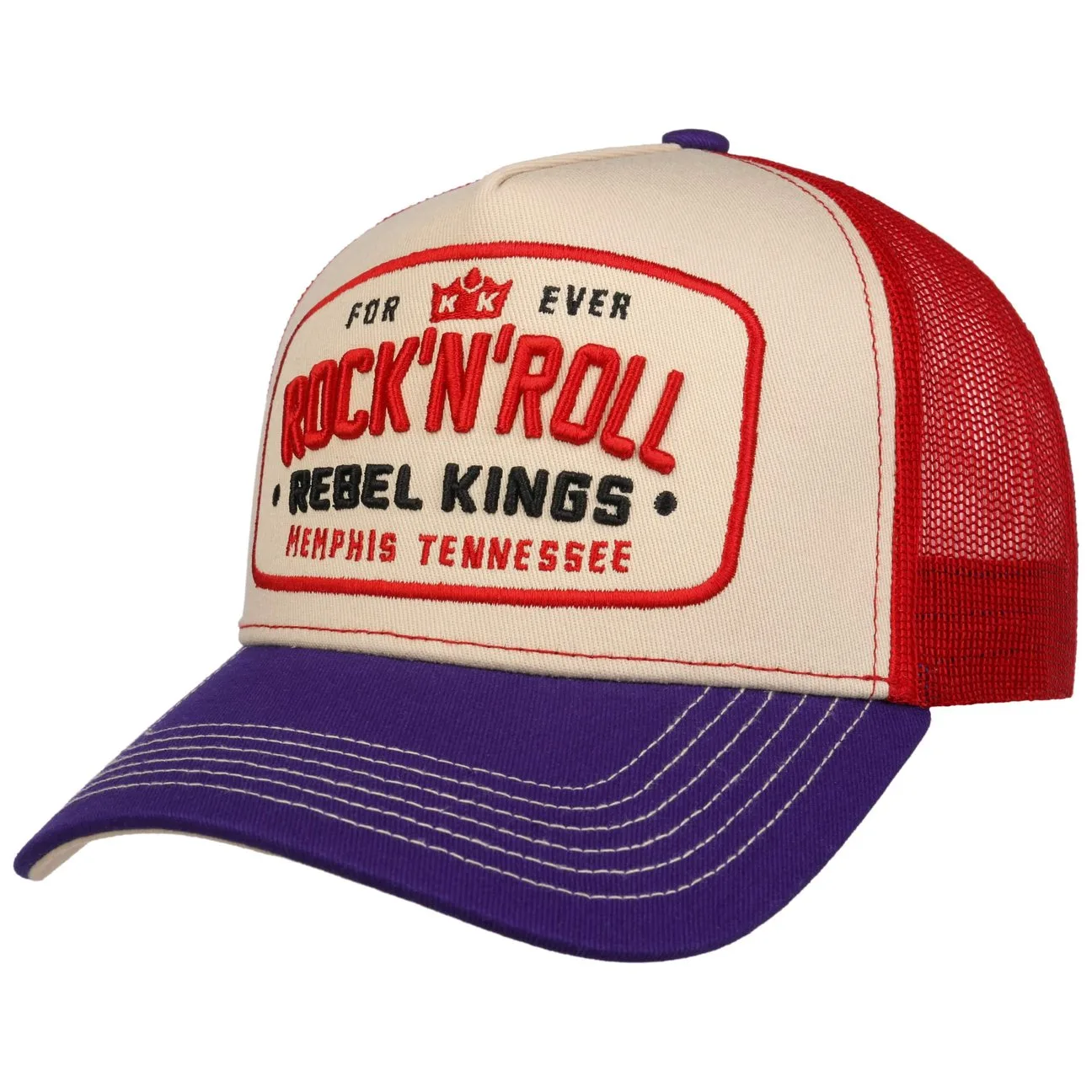 Rebel Kings Cap by - blue-beige - Size: One Size - King Kerosin - FashionsVida