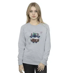 Lilo & Stitch Pudding Holly Sweatshirt - Grey - Size: L