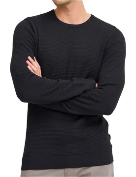 Pullover basic jersey hombre Negro (L) - Blend - FashionsVida