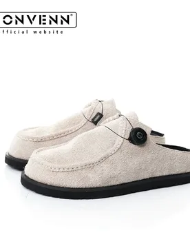 New summer slippers for men in khaki Birken cow suede casual height increasing thick soled beach shoes trendy - Aliexpress - FashionsVida