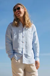 Men's Linen Shirt - - Size: L