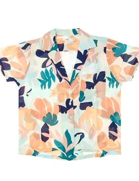 Camicia Manica Corta Donna Decoupage Shirt Pecan Multi - OBEY - FashionsVida