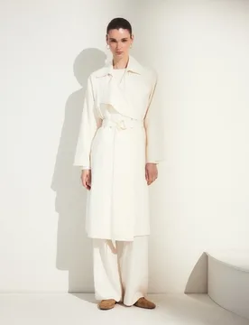 Trench largo de mujer en tejido sarga - Woman El Corte Inglés - FashionsVida