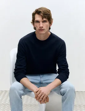Sueter cuello redondo basico hombre - Dustin - FashionsVida