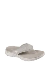 Women's GO WALK FLEX SANDAL Quick-Dry Textured Knit 3 Point Sandal Taupe Size: 4 - Taupe - Size: 4