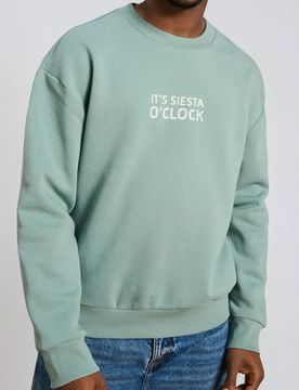 Felpa girocollo con stampa - verde menta