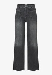 Grey Denim High Waist Straight Leg female