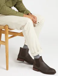 Leather Pull On Chelsea Boots Brown female