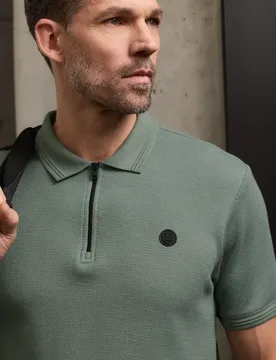 Street One Poloshirt mit Struktur male Grün - Street One MEN - FashionsVida