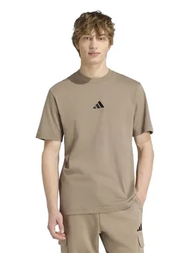 Maglietta A Maniche Corte Essentials Small Logo Single Jersey Khaki Six / Black 2XL - Adidas - FashionsVida