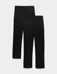 Pack Boys' Slim Fit Slim Leg School Trousers Black male