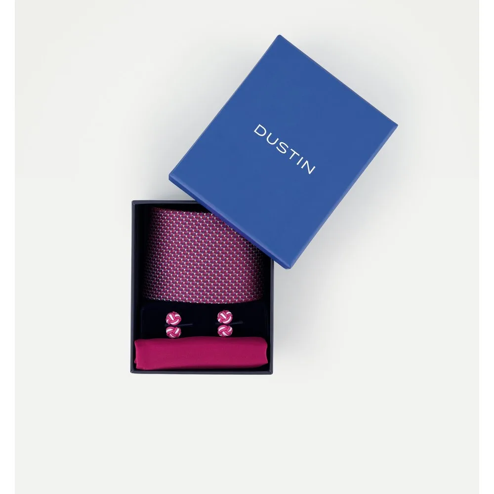 Estuche con corbata de seda, gemelo y pañuelo - Dustin - FashionsVida