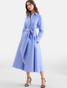 Hemdblusenkleid aus Taft Lila 38