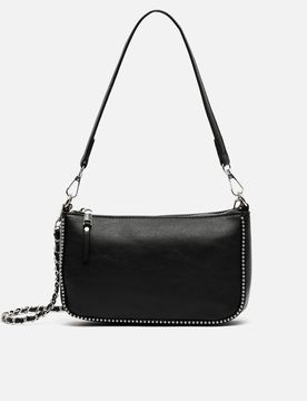 Sibila Small shoulder bag with metallic details and shoulder strap
