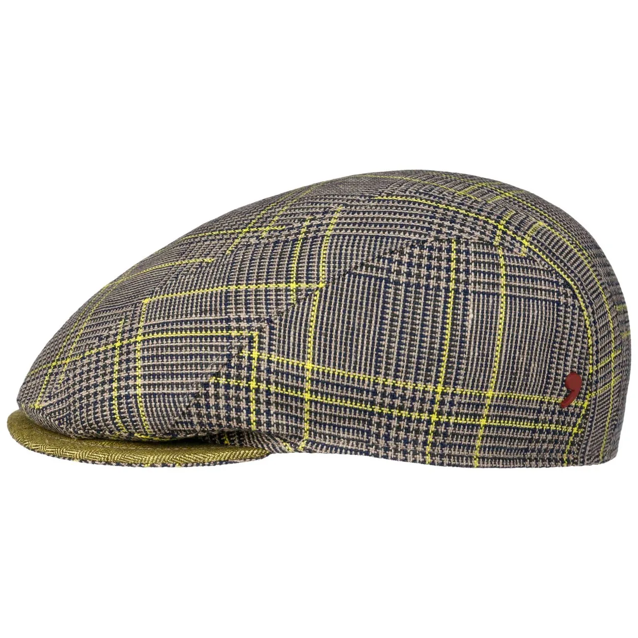 Casoli Check Flat Cap by Alfonso DEste - beige-blue - Size: M (56-57 cm) - Alfonso D´Este - FashionsVida
