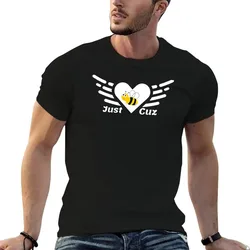 Just Bee Cuz T-Shirt Basic Solid Color Short Sleeve T-Shirt
