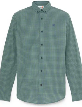 Camisa de hombre regular fit con estampado de cuadros y algodón premium - Timberland - FashionsVida