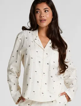 Womens Jacquard Jacket Longsleeve - White Cotton - Size X-Large - Hunkemöller - FashionsVida