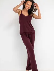 Sofa Loves Lace Pyjama Bottoms Burgundy female
