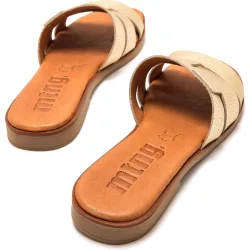 Sandalias planas de mujer en piel