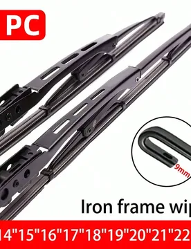 Pieza Limpiaparabrisas de marco de hierro 9mm Gancho universal J/U 13"14"16"17"18"19"20"21"22"24" Limpiaparabrisas de alta definición y silencioso Pi - Shein - FashionsVida