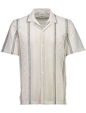 Striped open texture shirt S/S male