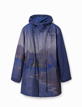 Parka matelassée démontable, Coton, Bleu, S