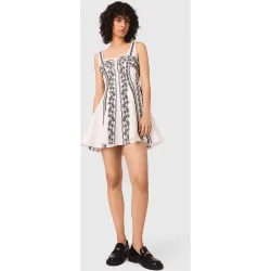 Vestido corto bordado con tirantes