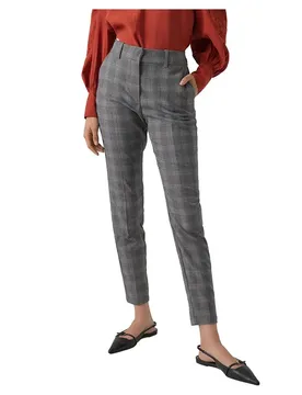 Pantalon Taille Haute Malin Tapered Check Fit Cloud Dancer / Checks W. Grey / Blue 38