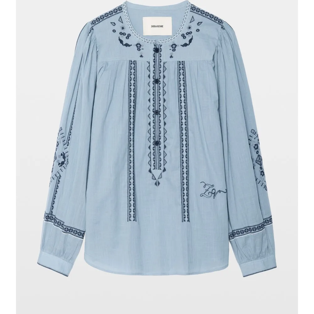 Zadig & Voltaire - Blusa oversize de algodón con bordados - Zadig & Voltaire - FashionsVida