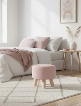 Pouf rotondo - rosa pastello