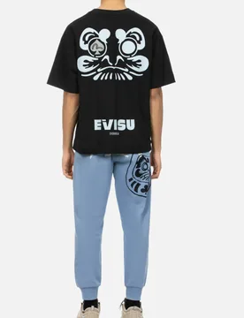 Daruma Print Regular Fit Sweatpants - Evisu - FashionsVida
