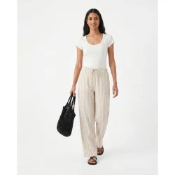 Pantalón largo de lino de mujer
