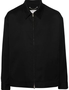 Double Gold Star Back Wool Jacket with Relaxed Fit and Two Pockets