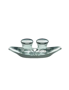 Salero y pimentero de 3 piezas Edition Prof. Wagenfeld Glas / Cromargan plata - WMF - FashionsVida