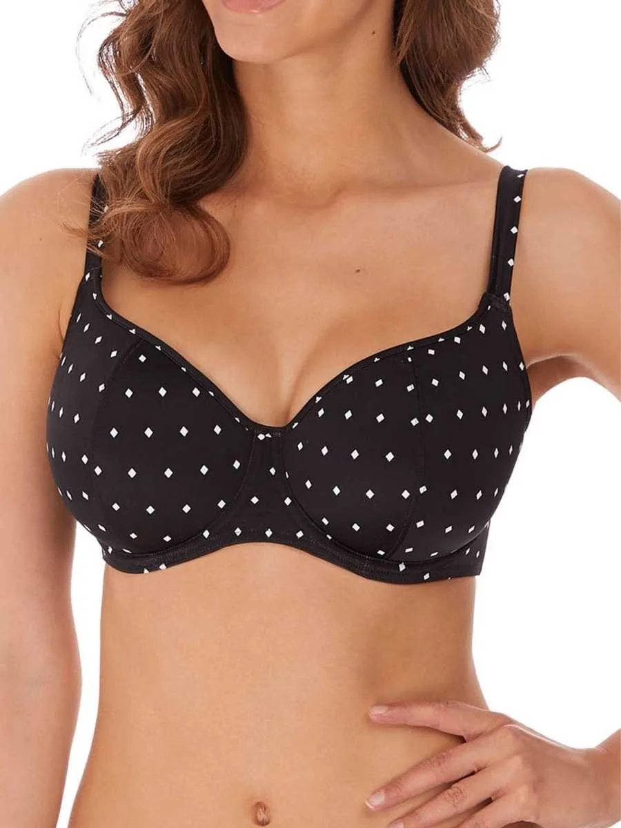 Womens Jewel Cove Sweetheart Bikini Top - Black Polyamide - Size 40dd - Freya - FashionsVida