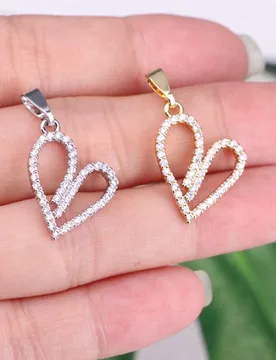 HOT 10pcs-20*15mm Gold/silver ColorCubic Zirconia Love Heart shaped Charm for Necklace DIY Handmade Jewelry Accessories ﻿ - Aliexpress - FashionsVida