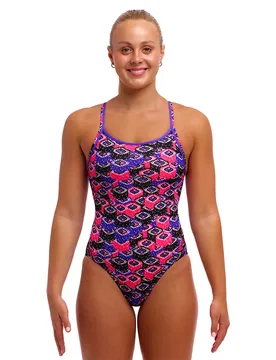 Diamond Back One Piece Swimsuit Mushi Sushi AUS 8 Women - Funkita - FashionsVida