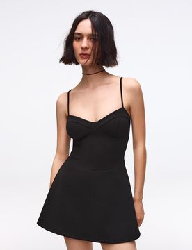 Mini-Robe Corset À Bretelles Xs Noir