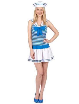 Süsse Matrosin Damenkostüm weiss-blau - KARNEVAL-MEGASTORE - FashionsVida