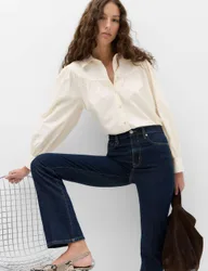 Lyocell Rich Western Style Collared Shirt Beige female
