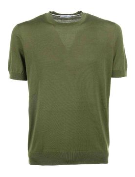 T-Shirt In Cotone E Seta