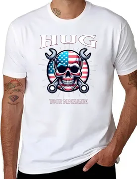 Hug Your Mechanic USA American Flag Skull Face Wrench Garage America Tools Racing Cars Auto Mechanic Merica T-Shirt - Aliexpress - FashionsVida