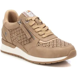 Zapatillas básicas de mujer con cordones y cremallera lateral