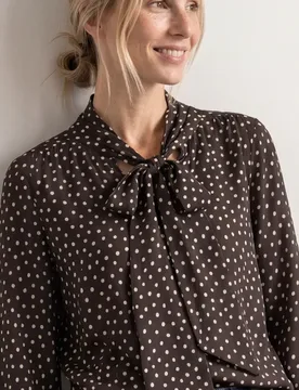 Langarm Bluse mit Schleifendetail female Braun - Street One - FashionsVida