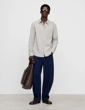 Camisa de hombre regular fit de cuadros de algodón - Adolfo Dominguez - FashionsVida